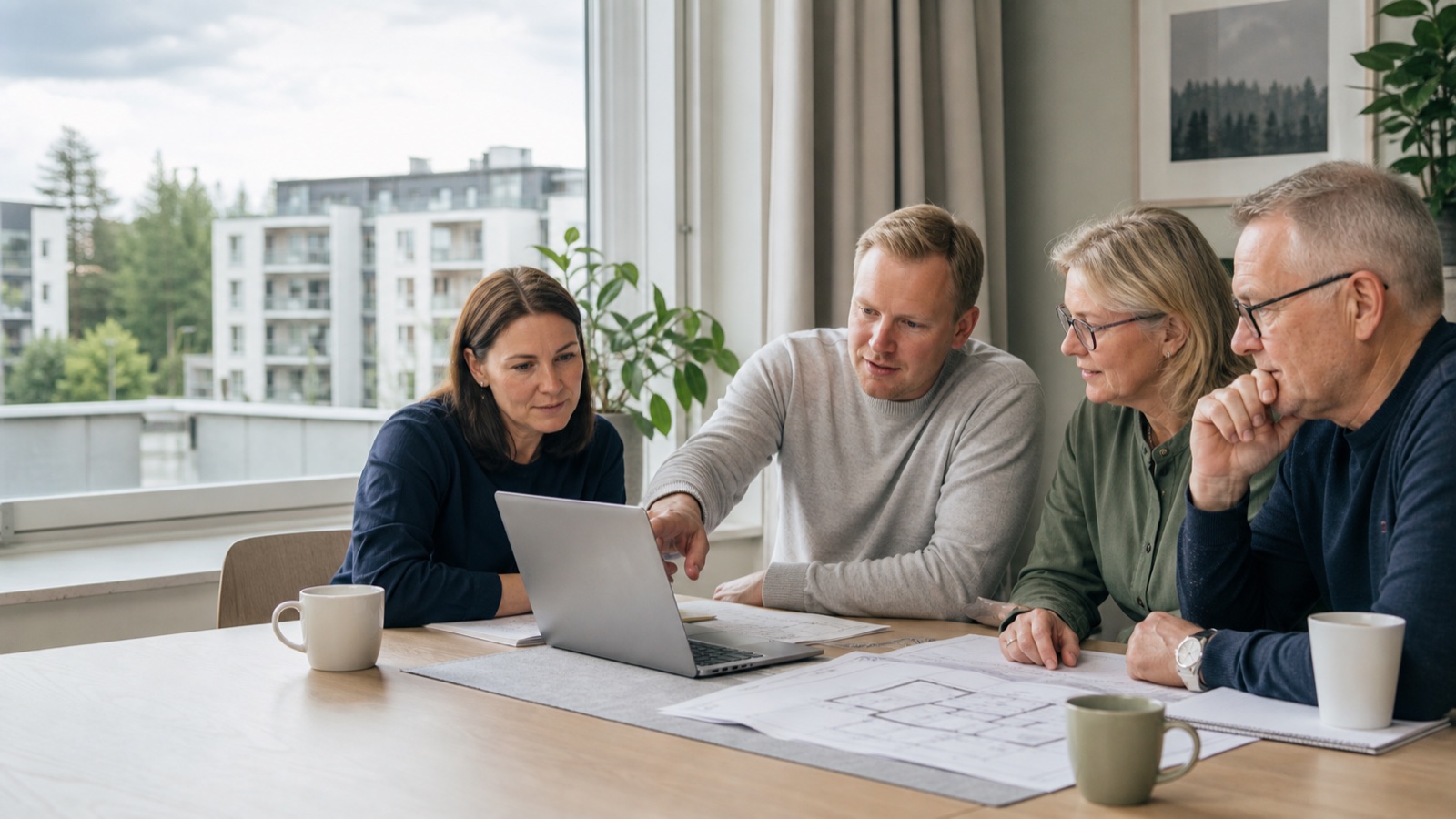 Taloyhtiön hallitus tarkastelee yhtiön suunnitelmia yhdessä